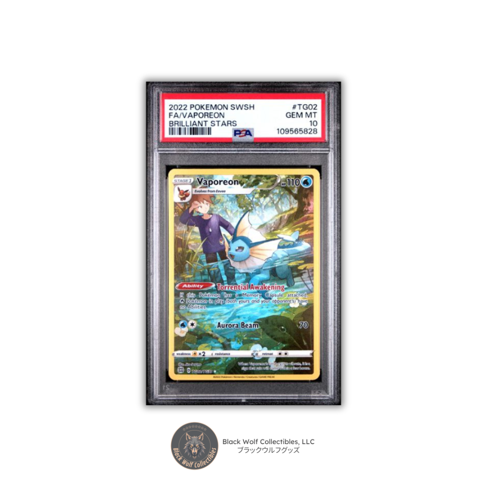 PSA 10 | 2022 POKEMON SWORD & SHIELD BRILLIANT STARS #TG02 FA/VAPOREON BRILLIANT STARS