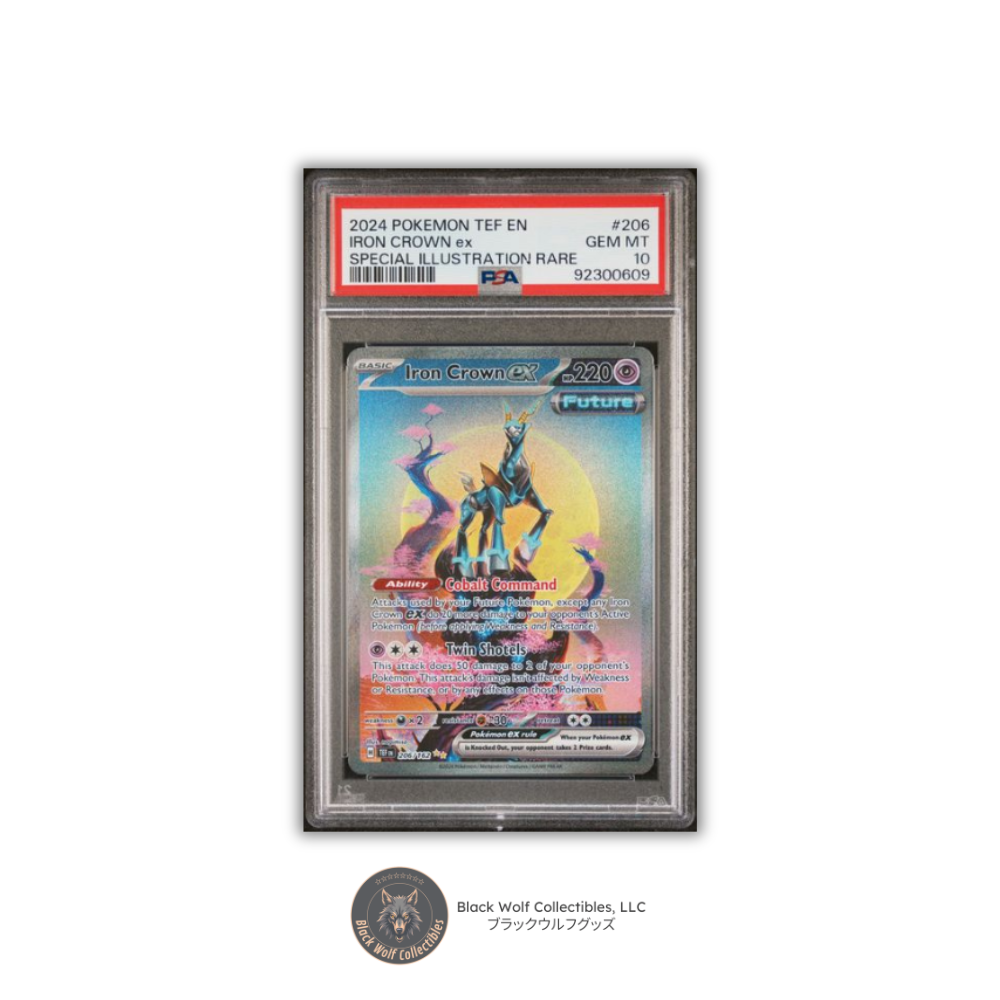 PSA 10 | 2024 POKEMON TEF EN-TEMPORAL FORCES #206 IRON CROWN ex SPECIAL ILLUSTRATION RARE