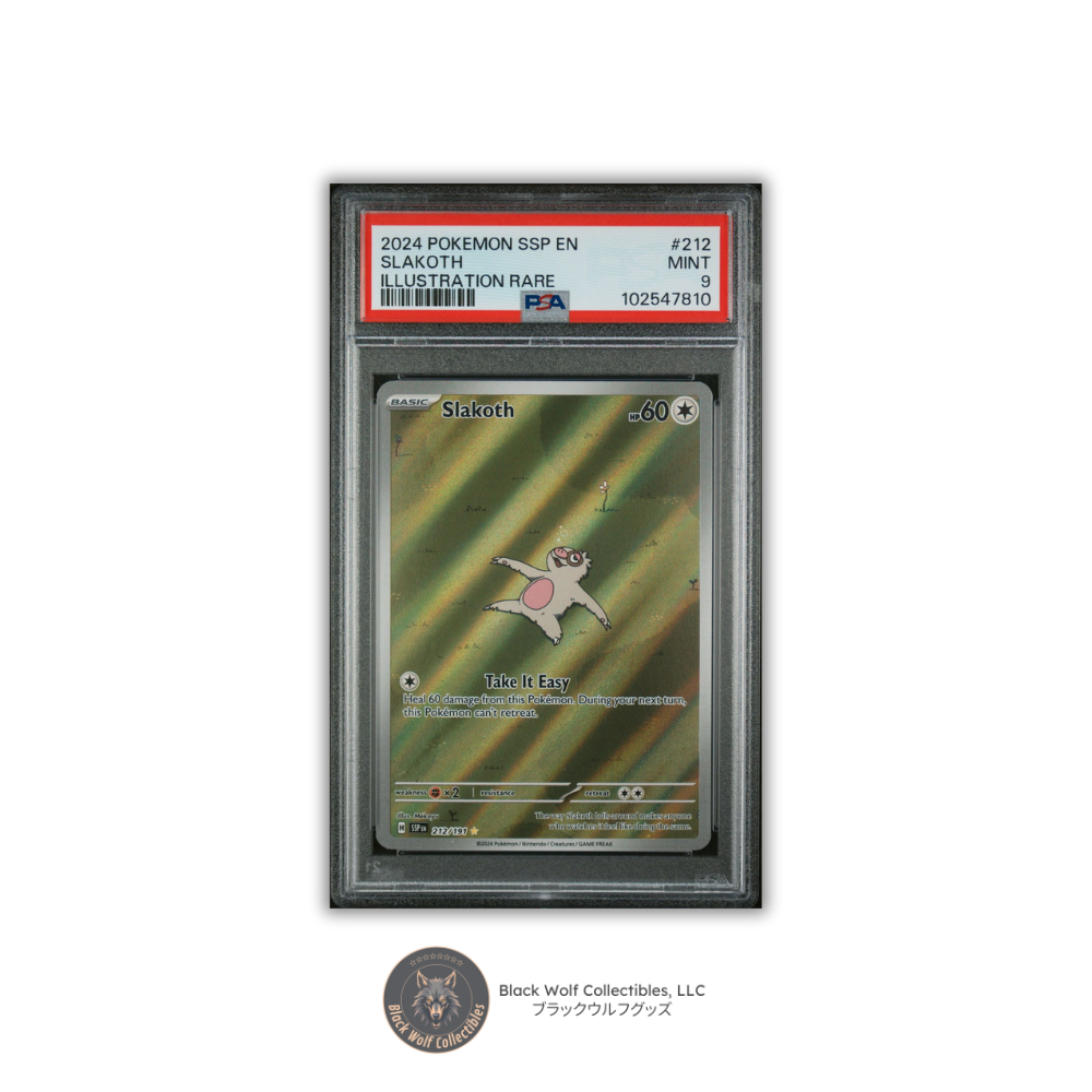 PSA 9 | 2024 POKEMON SSP EN-SURGING SPARKS 212 SLAKOTH ILLUSTRATION RARE