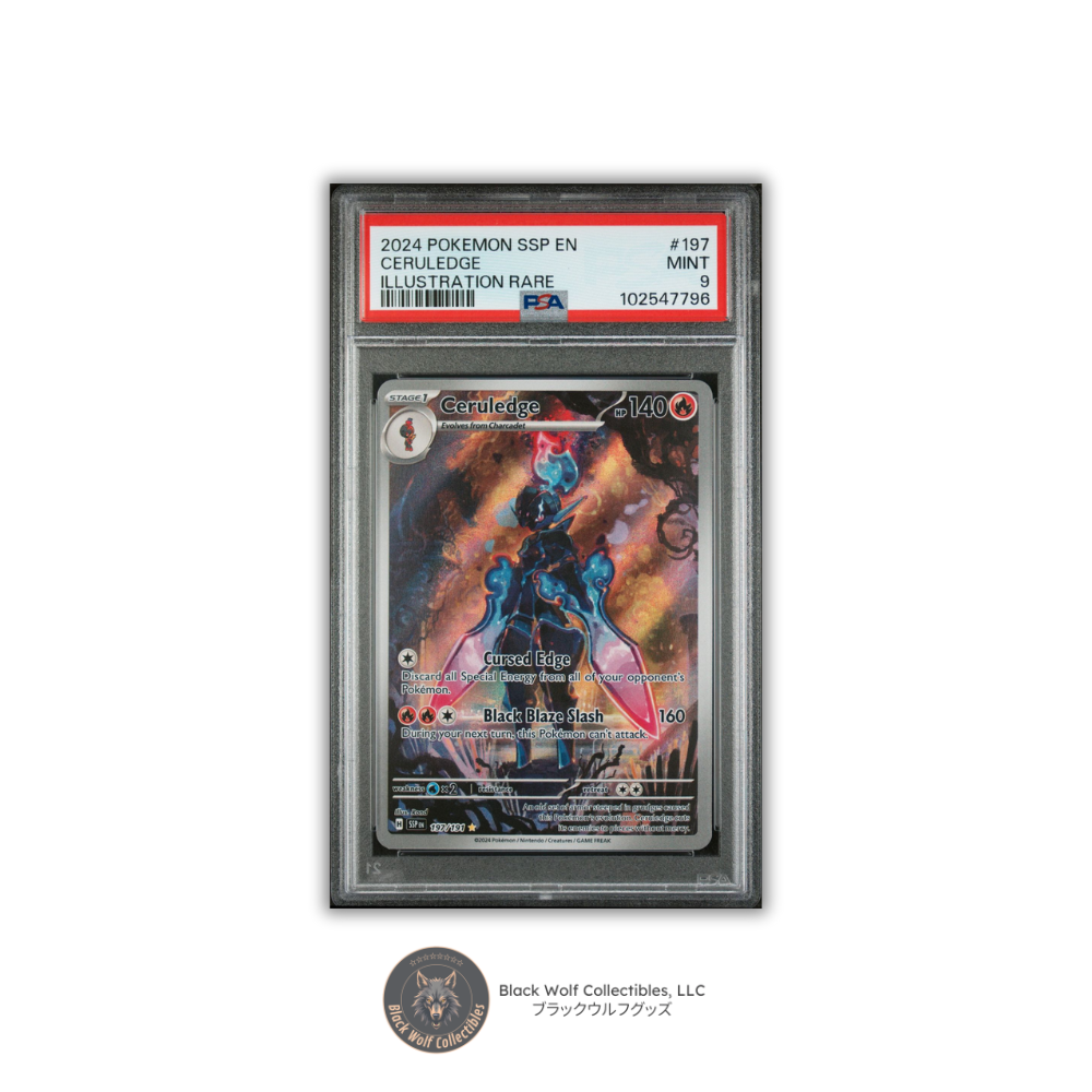 PSA 9 | 2024 POKEMON SSP EN-SURGING SPARKS 197 CERULEDGE ILLUSTRATION RARE
