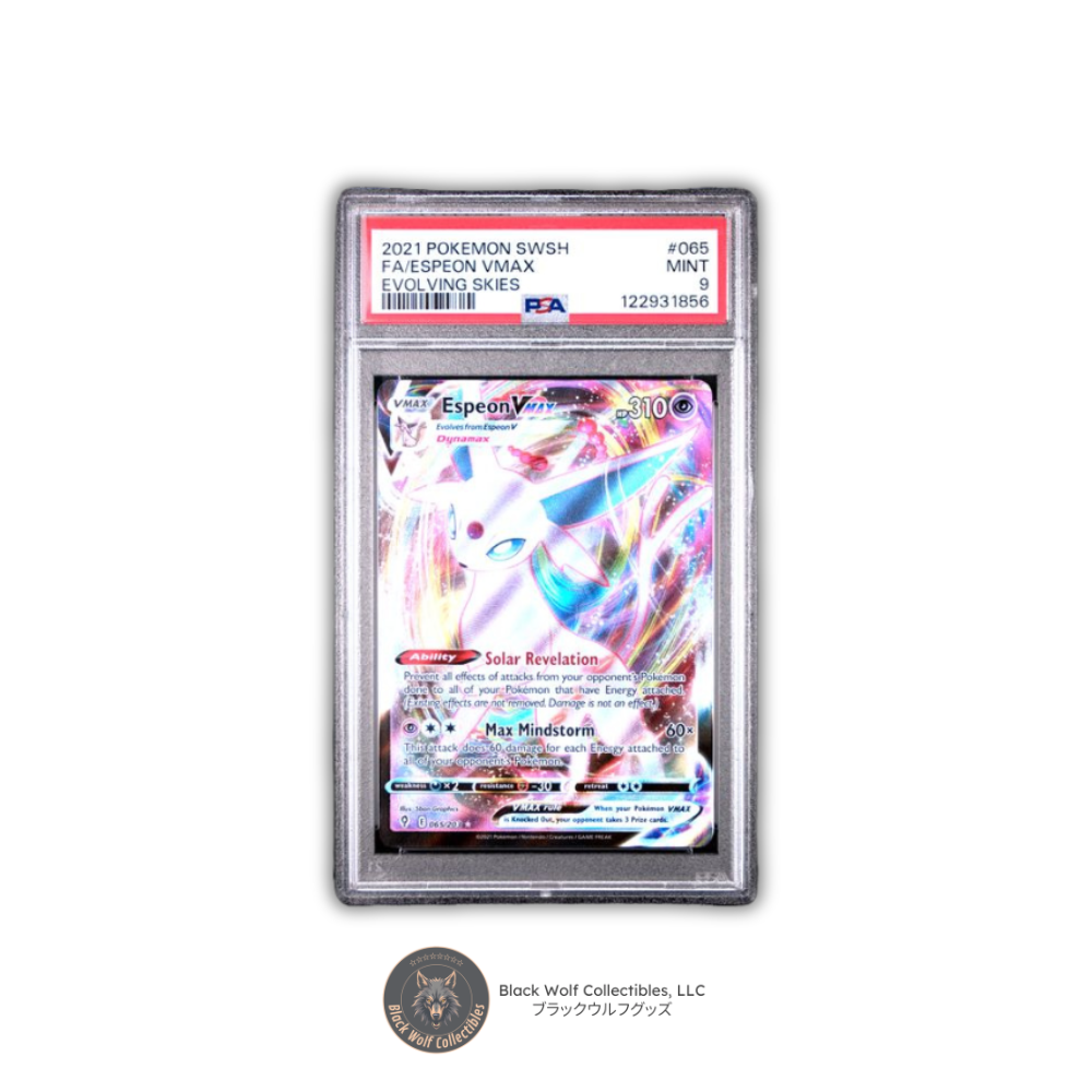 PSA 9 | 2021 POKEMON SWORD & SHIELD EVOLVING SKIES #065 FA/ESPEON VMAX EVOLVING SKIES