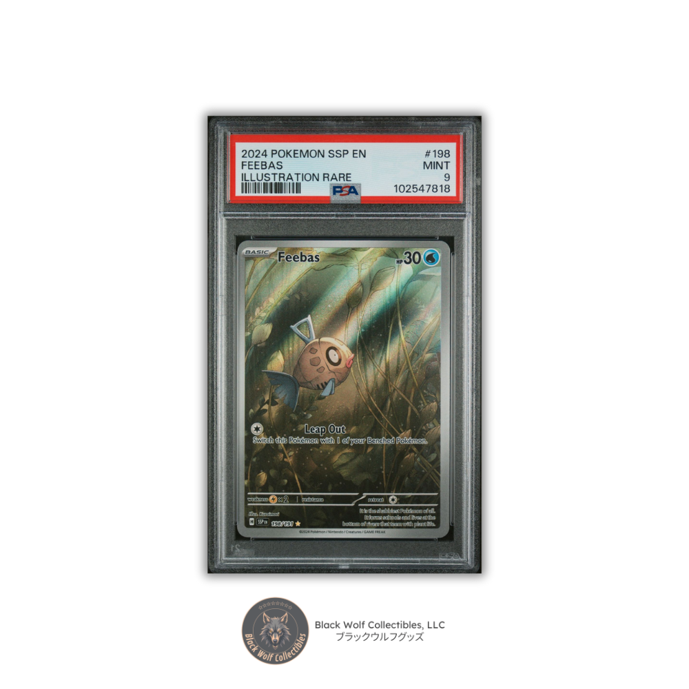 PSA 9 | 2024 POKEMON SSP EN-SURGING SPARKS 198 FEEBAS ILLUSTRATION RARE