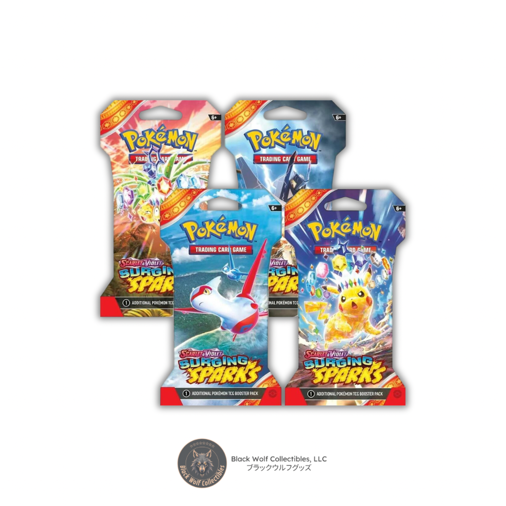 surging sparks booster display box Lot of 4x Pokemon Surging Sparks sealed Sleeved booster packs