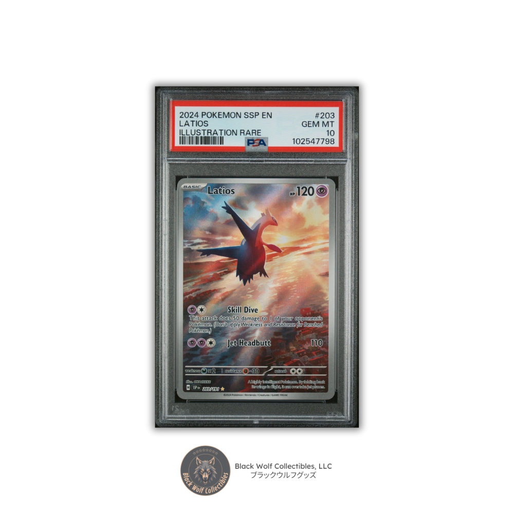 PSA 10 | 2024 POKEMON SSP EN-SURGING SPARKS 203 LATIOS ILLUSTRATION RARE