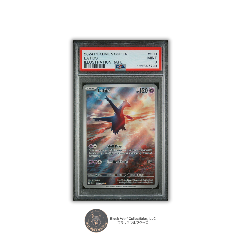 PSA 9 | 2024 POKEMON SSP EN-SURGING SPARKS 203 LATIOS ILLUSTRATION RARE
