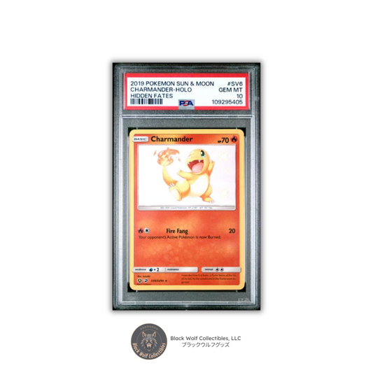 PSA 10 | 2019 POKEMON SUN & MOON HIDDEN FATES #SV6 CHARMANDER-HOLO HIDDEN FATES