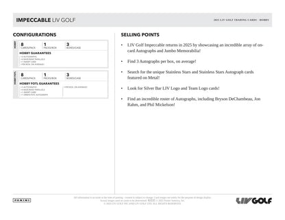 2025 Panini Impeccable LIV Golf Hobby Box