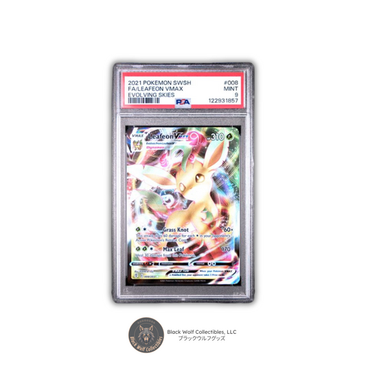 PSA 9 | 2021 POKEMON SWORD & SHIELD EVOLVING SKIES #008 FA/LEAFEON VMAX EVOLVING SKIES