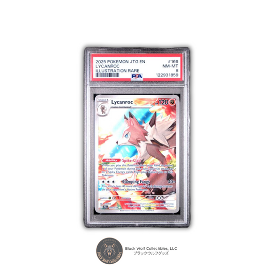 PSA 8 | 2025 POKEMON JTG EN-JOURNEY TOGETHER #166 LYCANROC ILLUSTRATION RARE