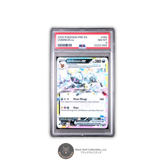 PSA 8 | 2025 POKEMON PRE EN-PRISMATIC EVOLUTIONS #060 UMBREON ex