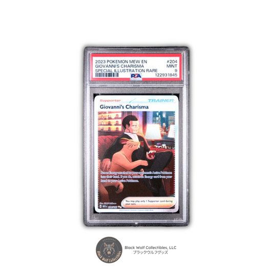 PSA 9 | 2023 POKEMON MEW EN-151 #204 GIOVANNI'S CHARISMA SPECIAL ILLUSTRATION RARE