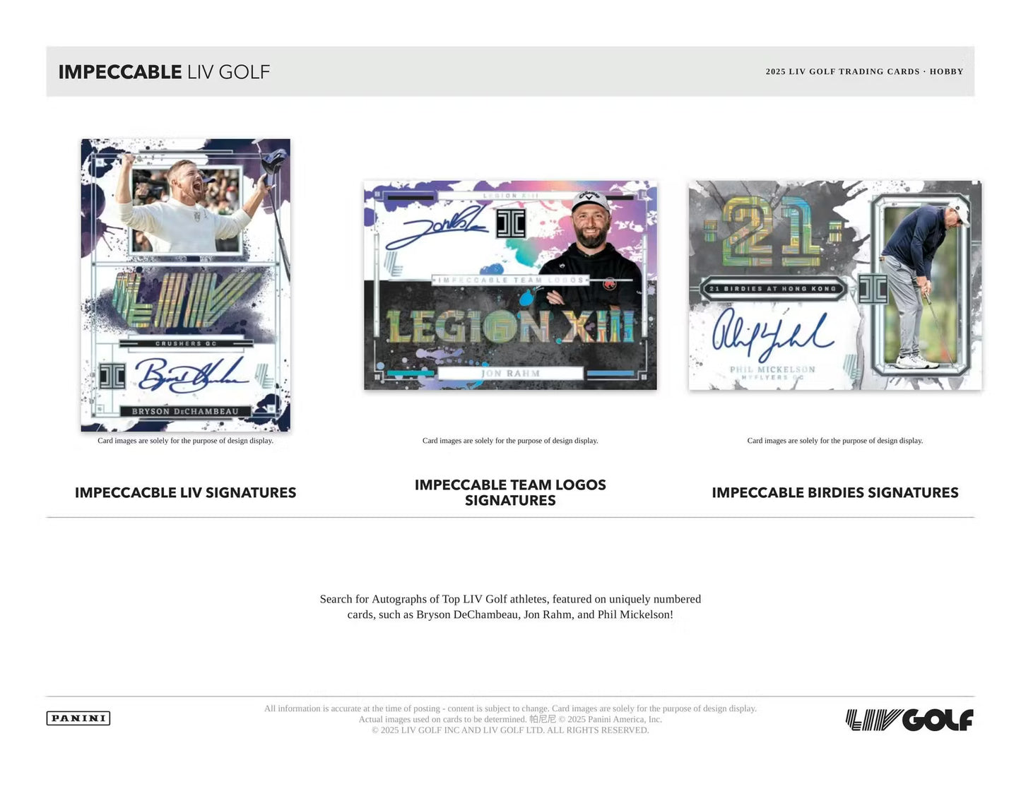 2025 Panini Impeccable LIV Golf Hobby Box